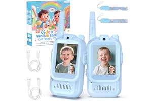 BlueFire Kids Walkie Talkies with Video – Screen Display Toy Radios with Voice Effects, One-on-One Pairing, Long Range – Birthday Toys Gifts for Boys & Girls Ages 3–10 (Blue)
