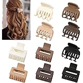 Hair Clips for Women and Girls - Rectangle and Double Row Small Claw Clips for Thin/Medium Fine Hair - Nonslip Jaw Clips - Matte Hair Claws
