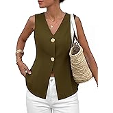 PRETTYGARDEN Womens Summer Sleeveless Suit Vest Tops 2026 Dressy Button Down Business Casual Blazer Waistcoat Spring Clothes