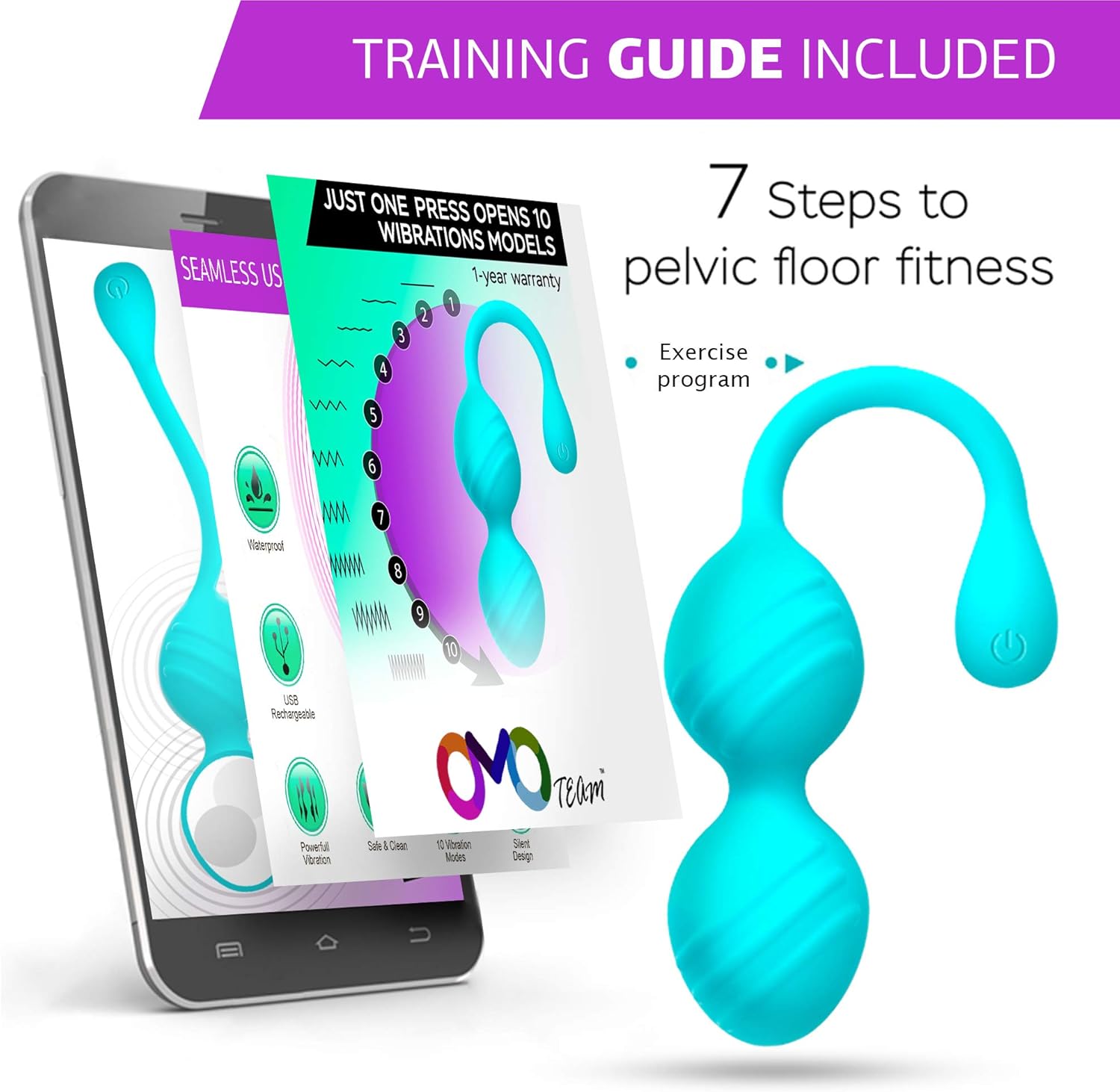 Kegel Balls for Tightening and Pleasure,10 Modes, Kegel Ben wa Balls Exerciser, Doctor Recommended Pelvic Floor strengthening Device–to Regain Bladder Control for Beginners & Advanced: Health & Personal Care