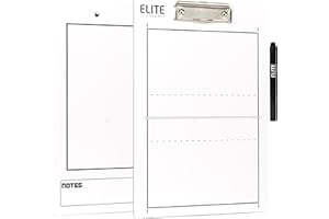 Elite Clipboards Volleyball White Dry Erase Coaches Clipboard | Double-Side Volleyball Coaching Whiteboard with Marker
