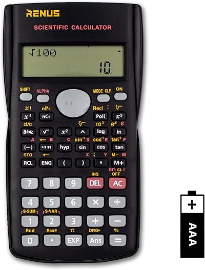 RENUS 2-Line Engineering Scientific Calculator for Students and Teachers
