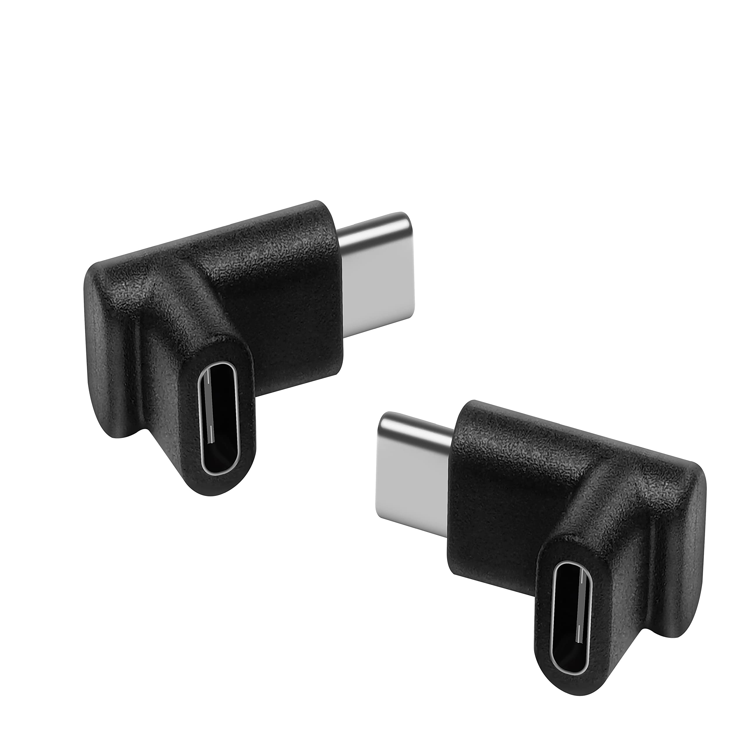 KUYIA USB C Male to Female Adapter, Hi-Speed Type C to C USB 3.1 Extension Connector Converter,90 Degree Angled Up Down OTG Converter Compatible with MacBook,Laptop,Tablet,Mobile Phone - 2 Pack
