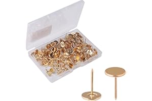 100pcs Heavy Duty Thumb Tacks, Alloy Flat Head Push Pins Upholstery Tacks Decorative Nails for Wood Fabric Upholstery Furnitu