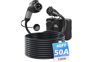 EVDANCE EV Charger Extension Cable, J1772 Extension Cable 50A 40FT Charging Cord for Electric Vehicle 110V-240V Compatible for All SAE J1772 Chargers (50A - 40FT)