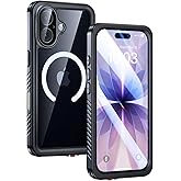 Lanhiem Magnetic for iPhone 17 Case Waterproof, Built in Screen Protector & Camera Protection, [Compatible with MagSafe] Full Body Dustproof Heavy Duty Rugged Phone Case 6.3'' (Black)
