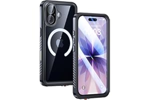 Lanhiem Magnetic for iPhone 17 Case, Compatible with Magsafe, IP68 Waterproof Dustproof Shockproof Case with Built-in Screen/