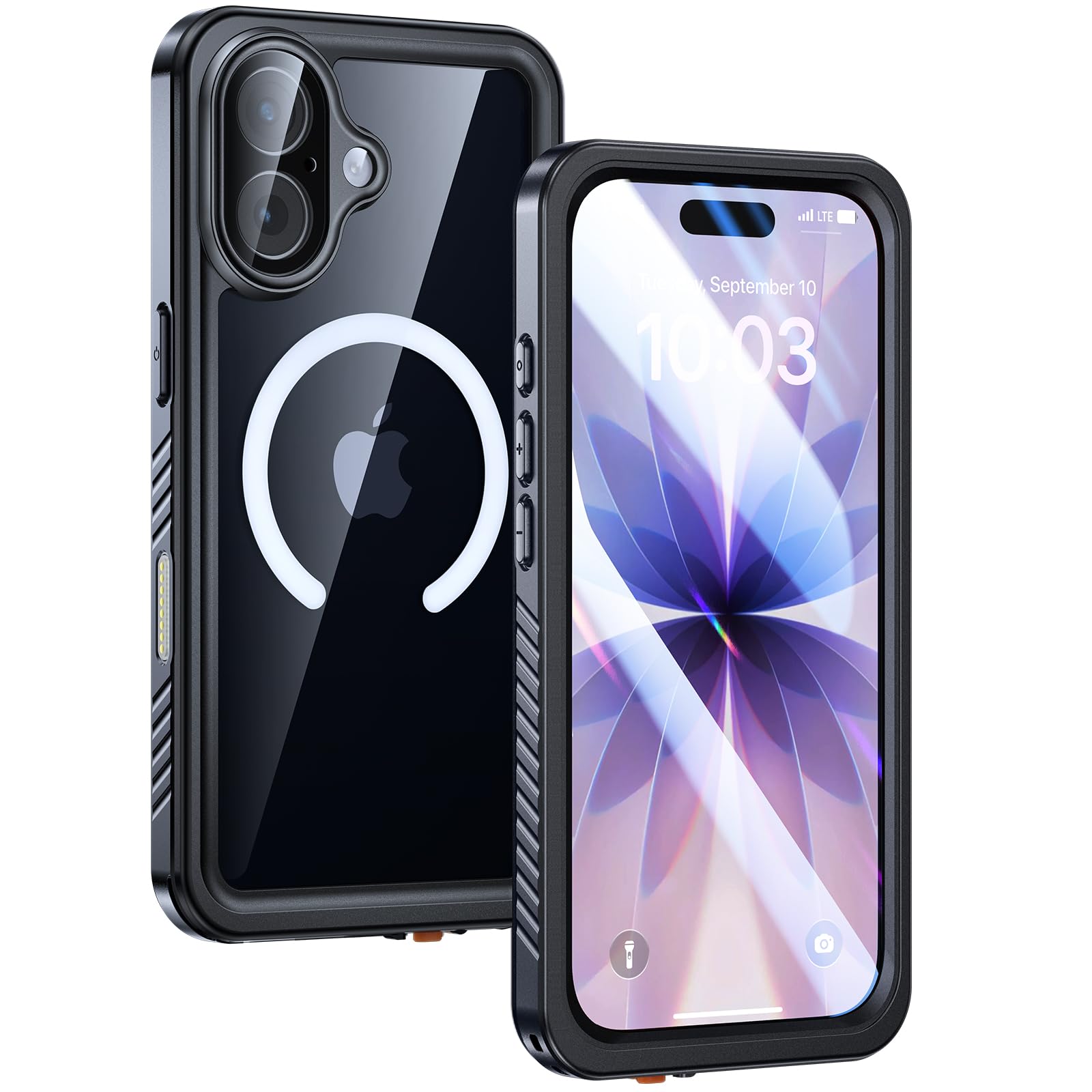 Photo 1 of Lanhiem Magnetic for iPhone 17 Case Waterproof, Built in Screen Protector & Camera Protection, [Compatible with MagSafe] Full Body Dustproof Heavy Duty Rugged Phone Case 6.3'' (Black)