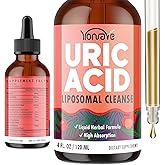 Liposomal Uric Acid Drops, Tart Cherry Supplement with Celery Seed & Boswellia Extract – Muscle, Detox, Joint and Kidney, Uric Acid Cleanse Liquid Supplement– 4 FL OZ (1 Bottle)