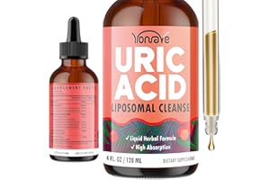 YONRAVE Liposomal Uric Acid Drops, Tart Cherry Supplement with Celery Seed & Boswellia Extract – Muscle, Detox, Joint and Kidney, Uric Acid Cleanse Liquid Supplement– 4 FL OZ (1 Bottle)