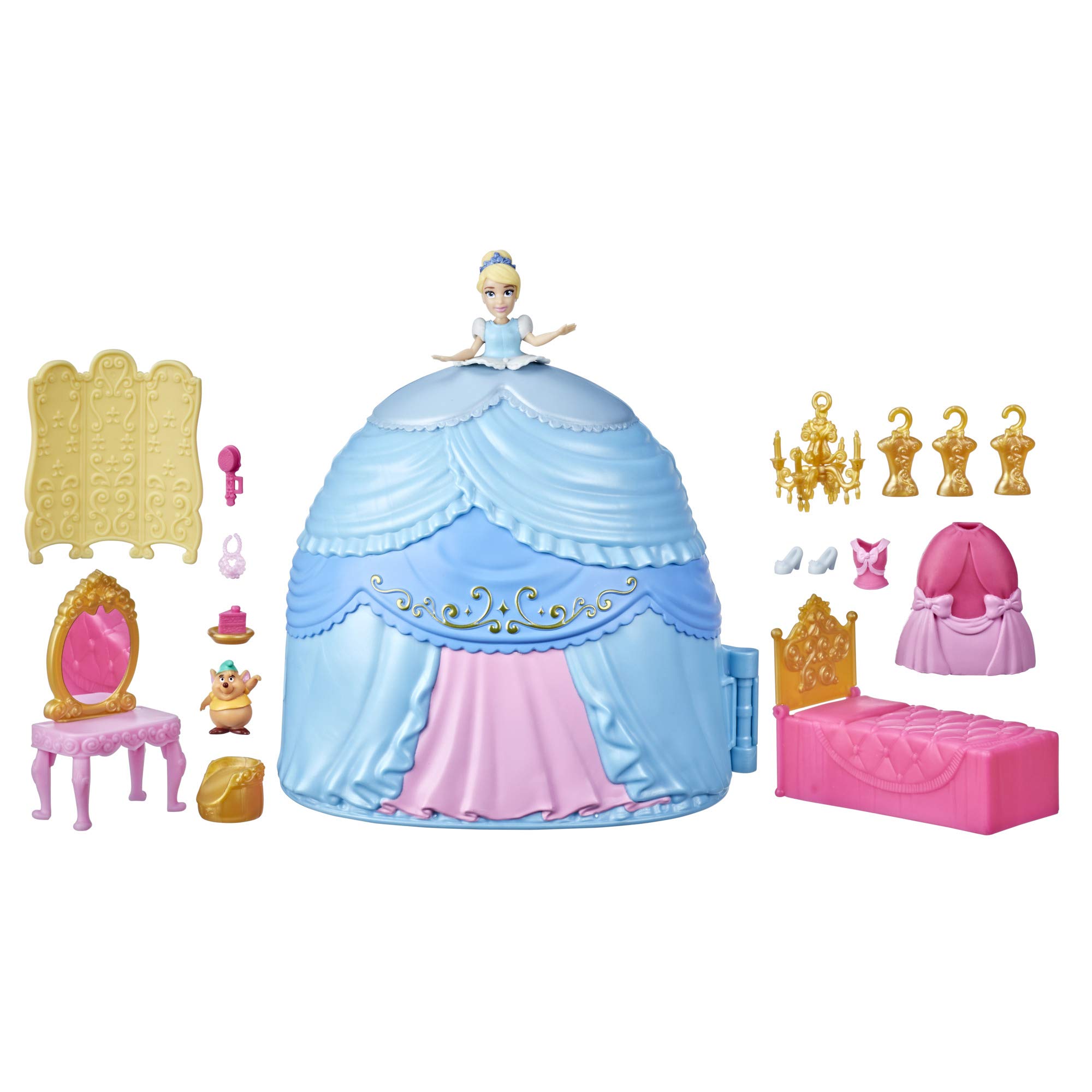 Disney Princess F1386 Secret Styles Cinderella Story Skirt, Playset with Doll, Clothes and More, Multicolor, Toy for Girls 4 Years and Up