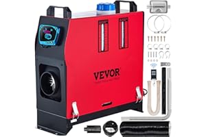 VEVOR Chauffage d'air diesel 8 kW - Silencieux - Chauffage diesel 12 V 8000 W - Télécommande avec interrupteur LCD pour voitu