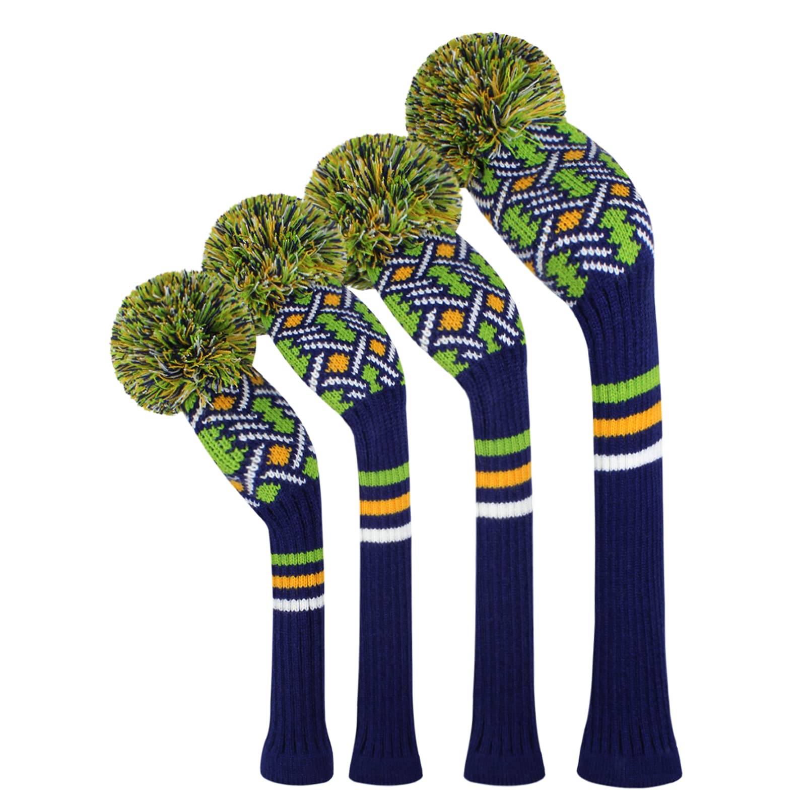 Knit Woods Set of 4 Blue Green Fit Driver (460 CC) Fairways Hybrid/UT Soft and Stretchy Essential for Fans, Golf Clubs and Trees