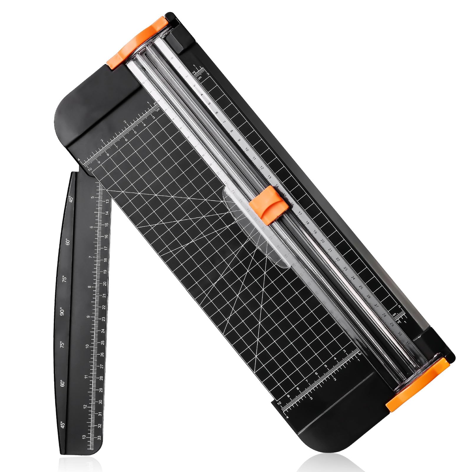 PRIDEEP A4 Paper Cutter 12 Inch Titanium Portable Paper Trimmer with Automatic Security Safeguard and Side Ruler for Craft Paper, Label,Coupon,and Cardstock