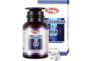 ZALEY Glucosamine Sulfate+MSM Supplement 500mg - 60 Capsules - Pure Glucosamine Sulfate for Joint Pain Relief, Inflammation &