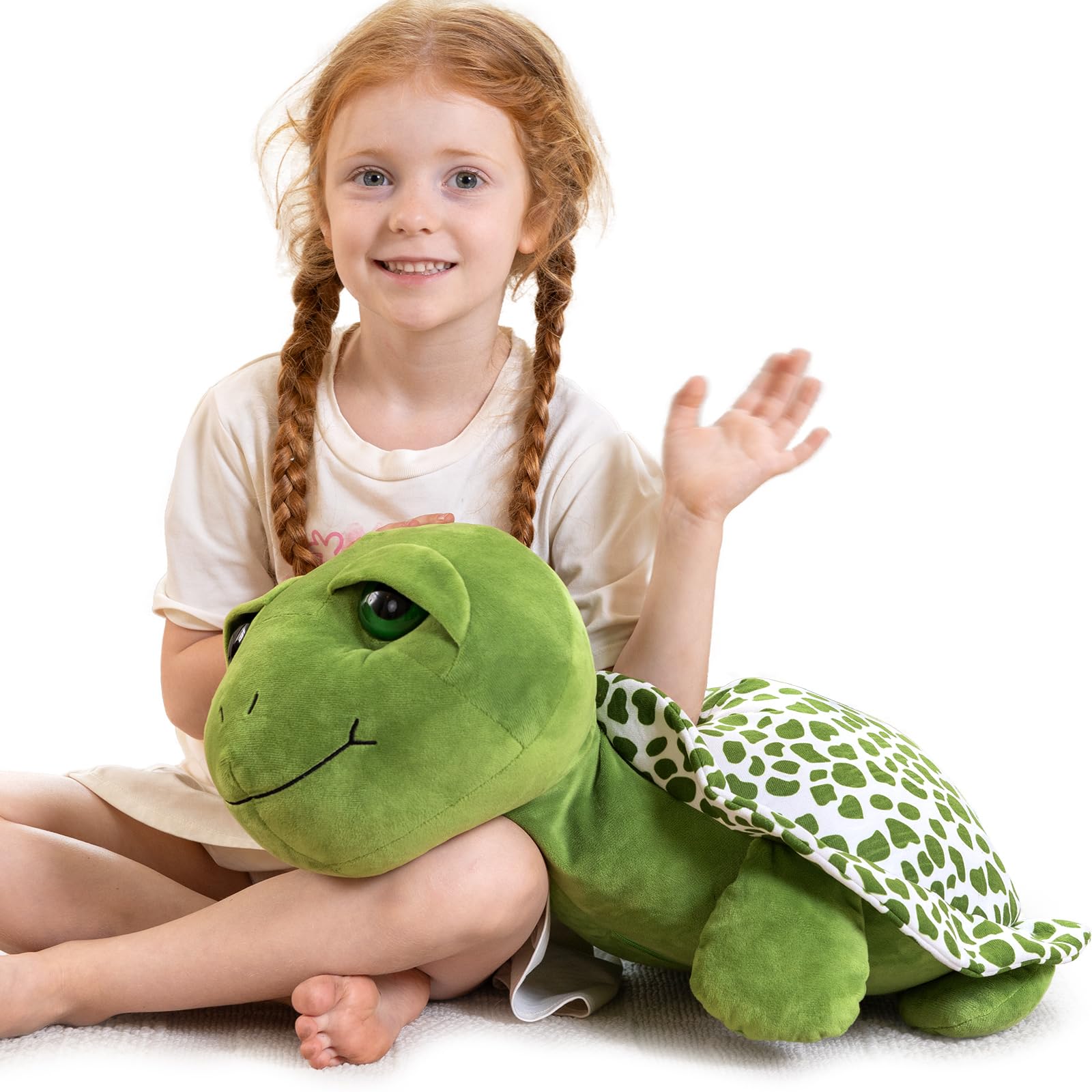 Photo 1 of Karister Giant Sea Turtle Plush Toy, 23.6" Big Soft Turtle Stuffed Animal for Kids Adults, Sunggly Large Plushies Body Pillow Gift for Birthday Christmas Baby Shower, Ocean Theme Party Decor