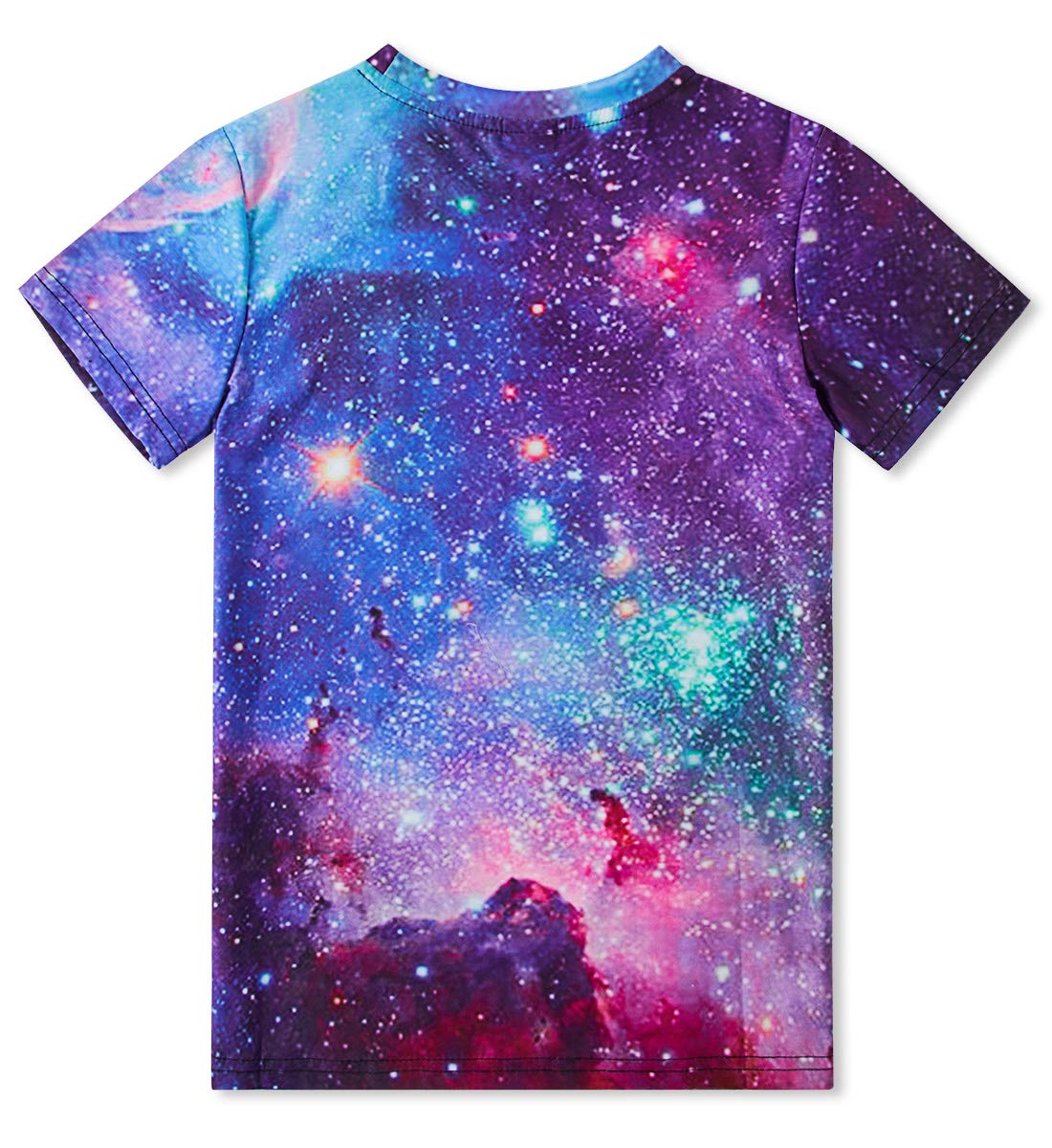 RAISEVERN3D Graphic Stampato T Shirt per 15-16 Ragazzi Ragazze Estate Colorato Nebulosa Casual Manica Corta Tshirt 140