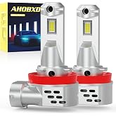 AHOBXD H11 LED Bulbs, H8 H9 H16 Bulbs Upgraded 900% Brightness Super Bright with Fan Cooling 60000LM 1:1 Halogen Mini Size 80000Hrs Lifespans Fog Lights Pack of 2