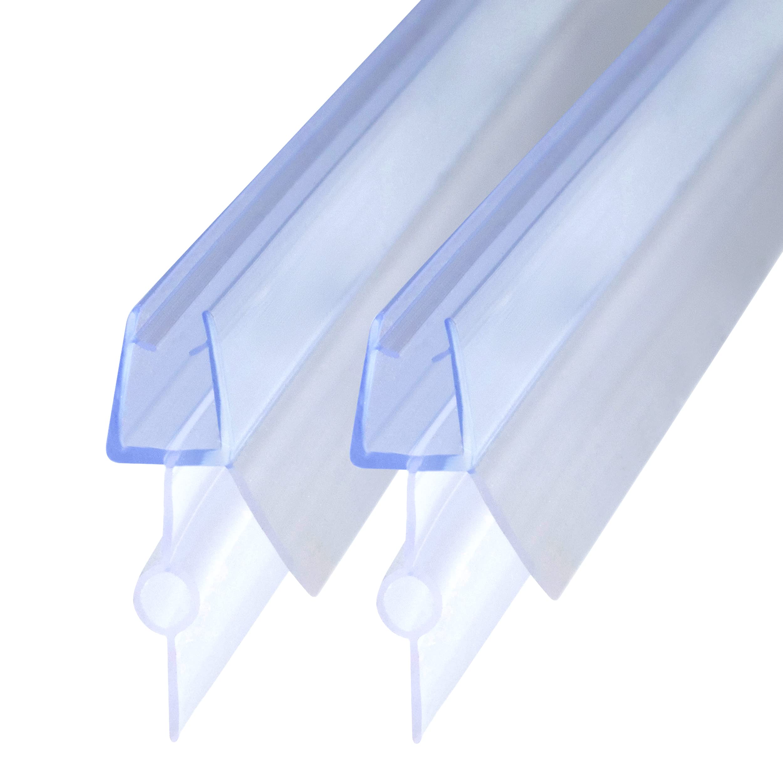 DOPPOSO BB6-100 Shower Seal 2 x 100 cm Replacement Seal for 4 mm / 5 mm / 6 mm Shower Cubicles Bath with Extended Rubber Lips Glass Door Shower Seal Glass Thickness