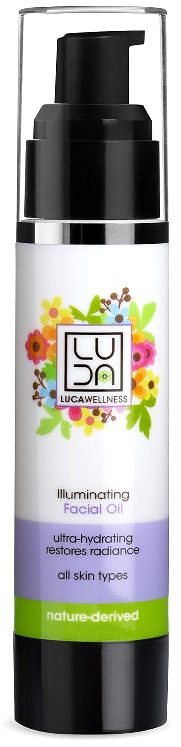 Luca Wellness Illuminating Facial Oil - Creates a Glowing, Luminous Complexion. With Naturally Derived Extracts, Botanicals & Oils. Evening Primrose, Avocado & Olive Oil Nourish & Rejuvenate
