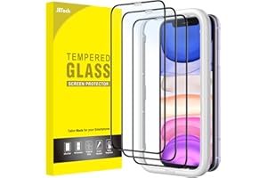 JETech Full Coverage Screen Protector for iPhone 11/XR 6.1-Inch, Black Edge, Tempered Glass Film with Easy Installation Tool,