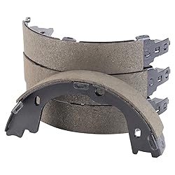 TRQ Rear Parking Brake Shoe Set Compatible with