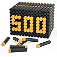 EKIND 500 Pcs Waffles Darts Refill Pack Foam Bullet Compatible for NERF N-Strike Series Blaster (Black)