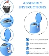 Denny International 6L Large Portable Toilet Potty Loo with Roll Holder view 2