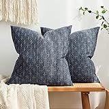 MIULEE Pack of 2 Decorative Burlap Linen Throw