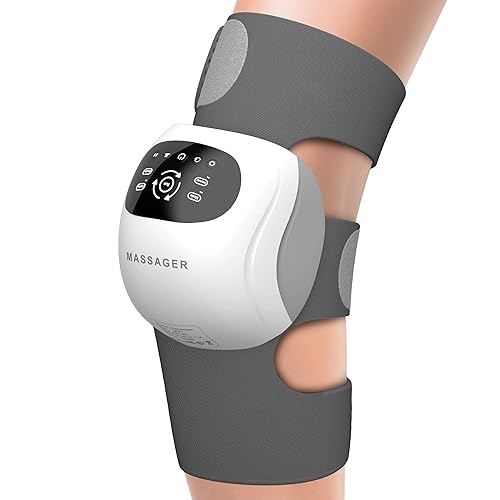 Cordless Heated Knee Massager for Pain Relief – Portable Electric Knee Massager with Heat, Vibration & Compression – 3 Intensity Levels – Gift for Parents, Seniors & Loved Ones