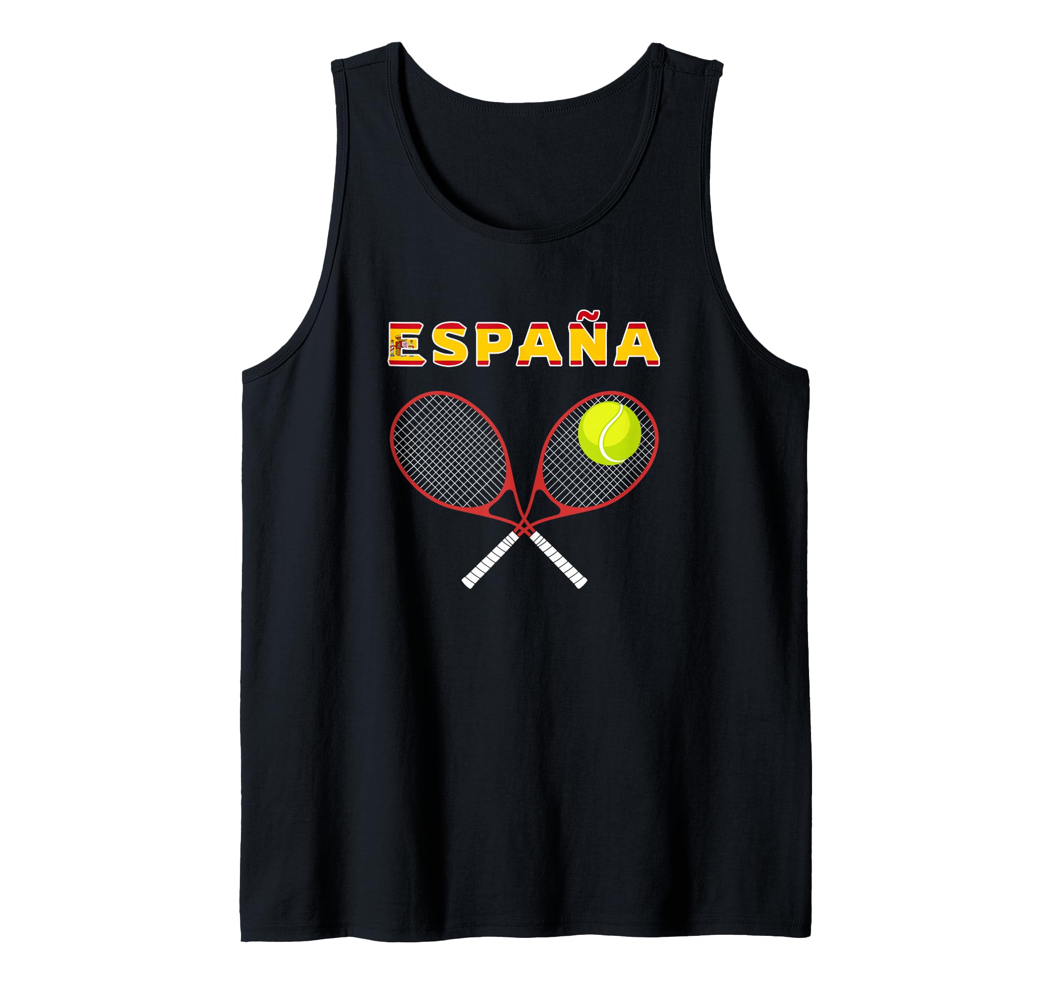 Spain Tennis Ball, Racket / Country Flag España Player, Fans Tank Top