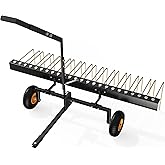 YINTATECH 60" Pine Needle Rake Tow Behind, 24 Tines for ATV/UTV | 60" Pine Needle Rake Tow Behind for ATV/UTV and Lawn Tractors. 24 Tines, Clears Pine Straw, Leaves, and Debris Efficiently.