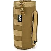 Gonex Tactical MOLLE Water Bottle Pouch, Drawstring Open Top & Mesh Bottom Travel Water Bottle Bag Hydration Carrier