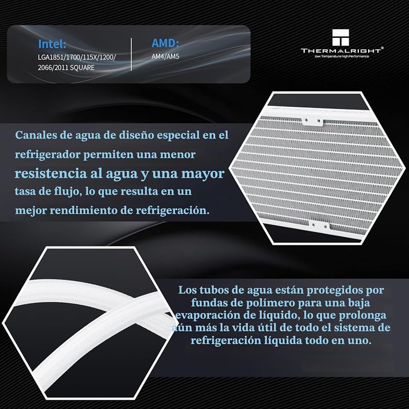 Frozen Infinity 240 WHITE - Ventilador de CPU doble PWM con 2000 rpm, enfriador de CPU Aio para AM4/AM5 e Intel LGA115X/2011/1700/1851, Infinity Mirror