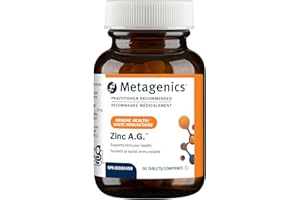 Metagenics Zinc AG, Highly Absorbable GI Friendly 20 mg Zinc Arginate and Glycinate Supplement - 60 Tablets
