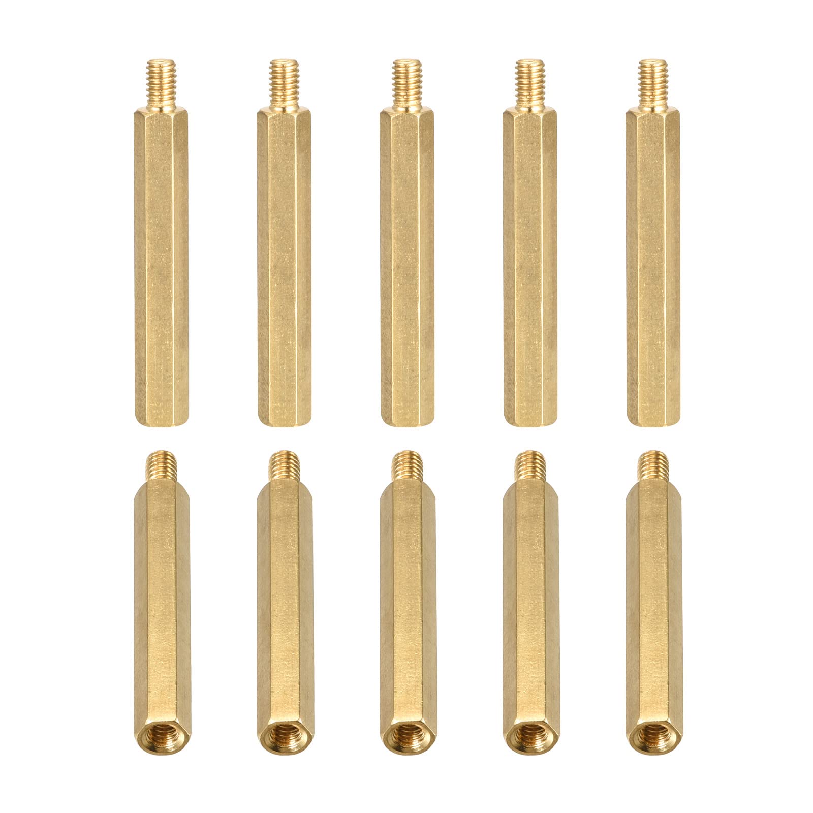 DTGN M4x40x6mm(DxHLxML) - Brass Hex Standoff -20Pack- Good for Electronic Machine - Male to Female Spacer Screw Nuts