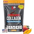 PhysiVantage Supercharged Collagen Peptides Powder - Hydrolyzed Collagen for Joint, Tendon, Ligament, & Skin Health Support - Peach Mango, Keto, Paleo, 16oz | Enhanced with Vitamin C, BCAAs, Grass-Fed