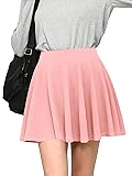 MBJ WB2382 Women's Casual Mini Flared Plain Pleated