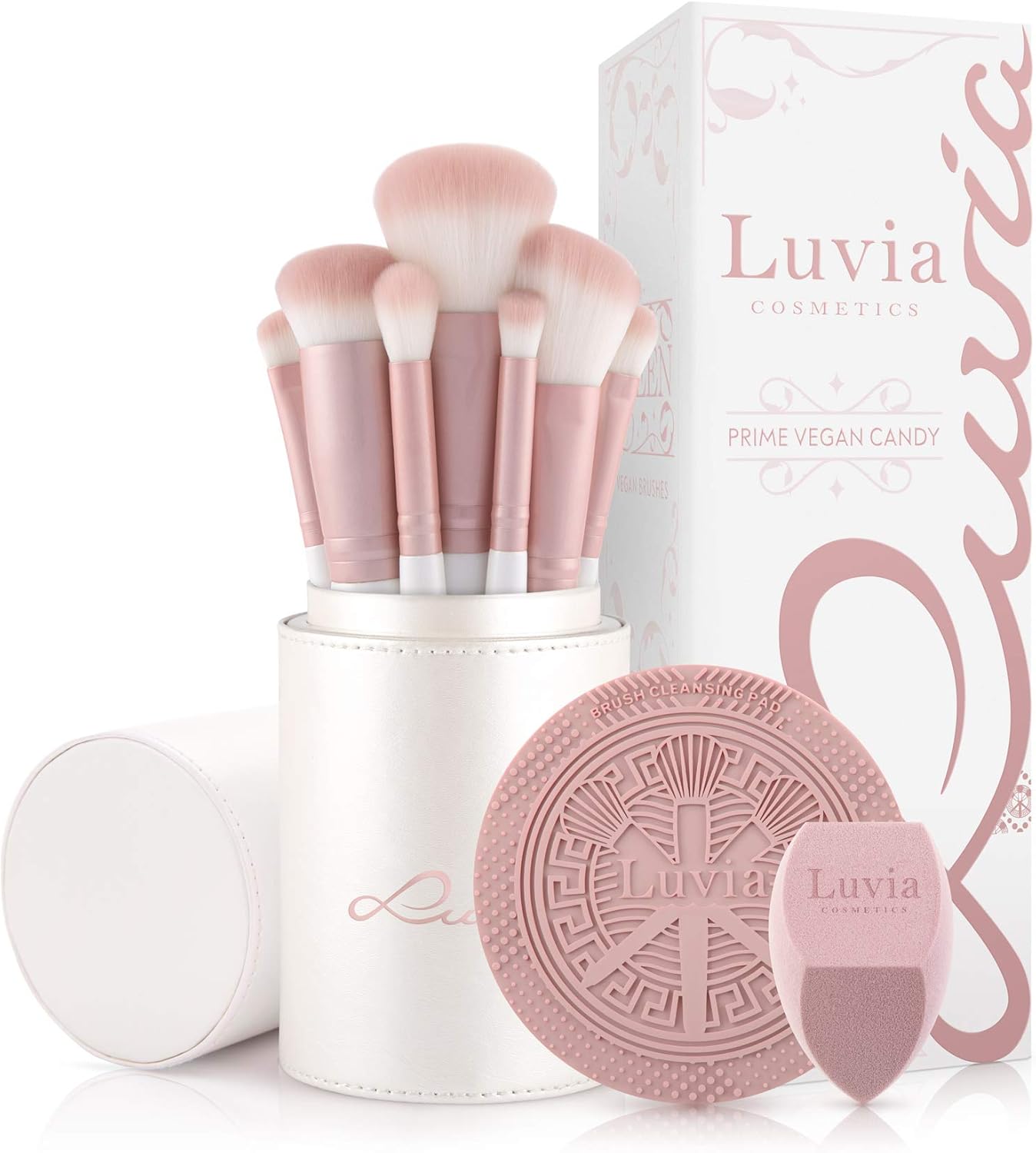 Luvia, Prime Vegan Pro Lot de 7 pinceaux de maquillage avec rangement