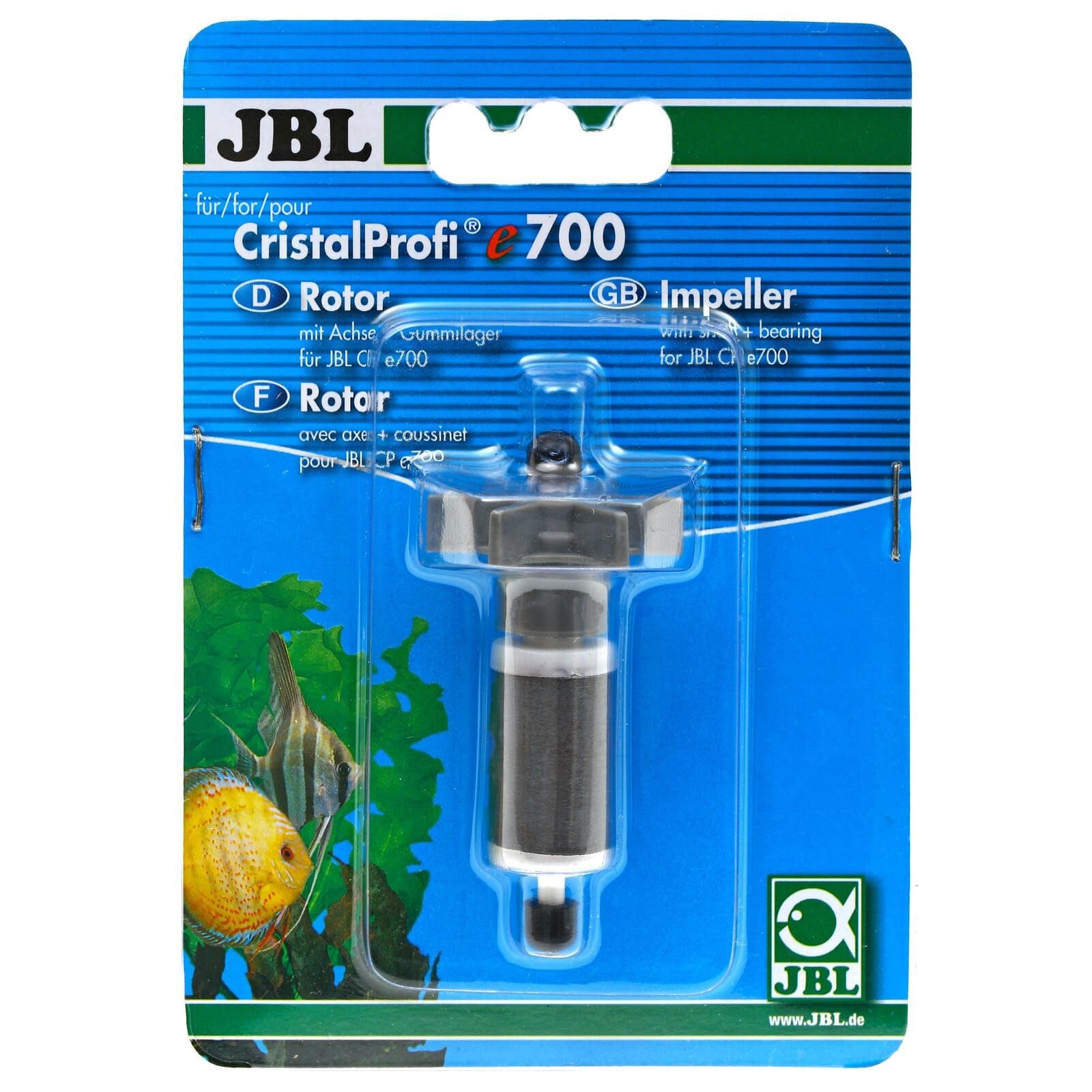 JBL CP e700 Impeller w. shaft + bearing, Complete spare impeller kit for JBL CristalProfi e external filters
