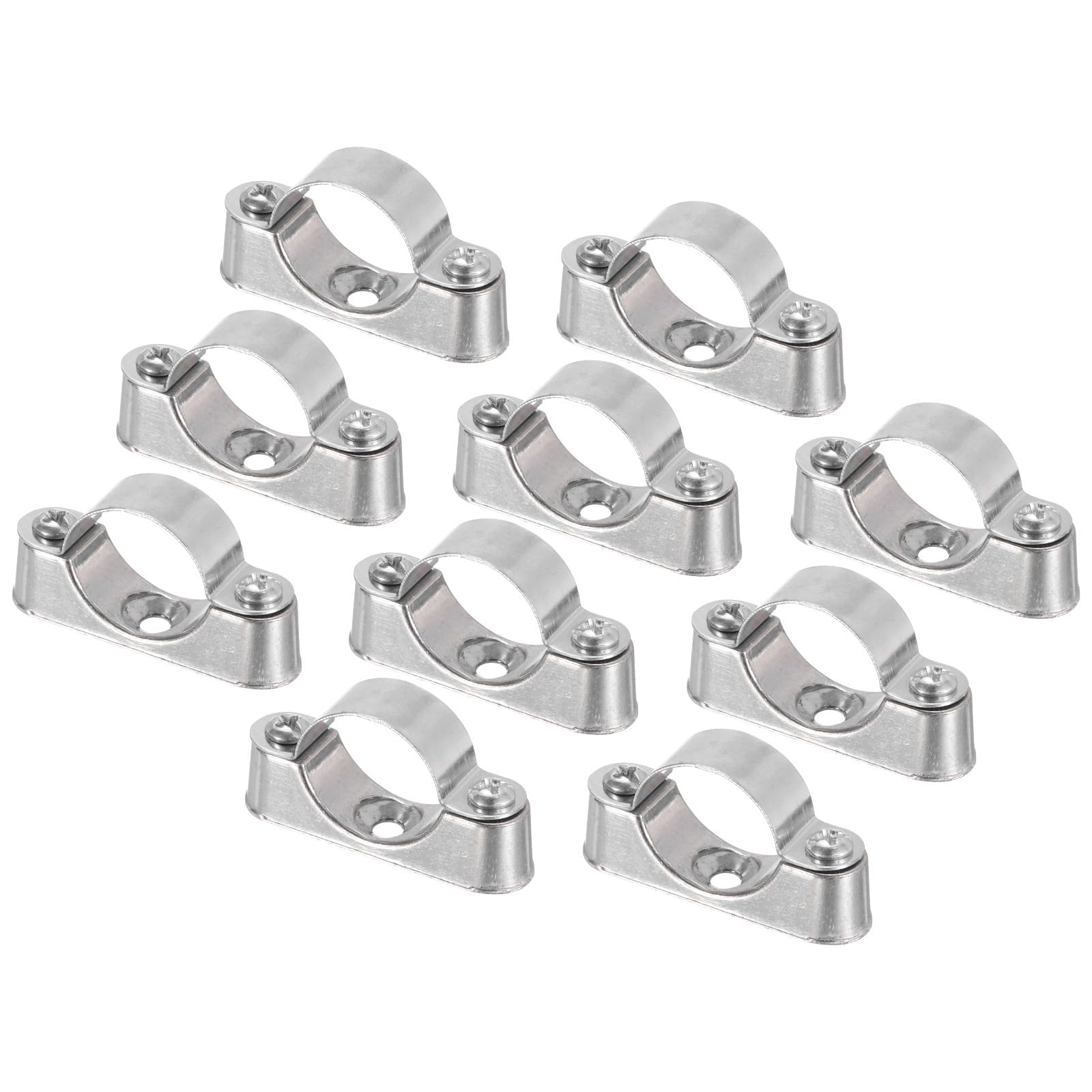 Unifizz 10Pcs 25mm Wall Mount Ceiling Mount Pipe Support Ring Hanger Stainless Steel Pipe Holder Bracket Clamp