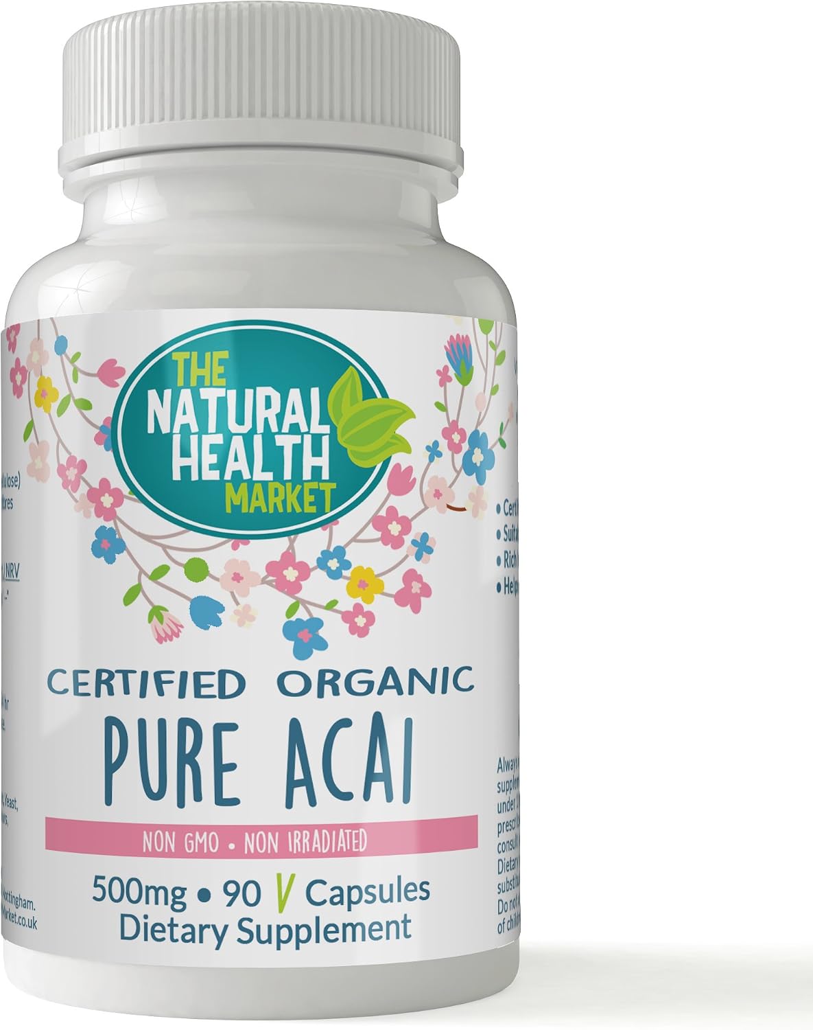 Pure Organic Acai Berry 500mg Capsules (90 Capsules) By The Natural Health Market • Certified Organic By The Soil Association • Vegan Capsules • Acai Berries Harvested In Brazil - Image 5