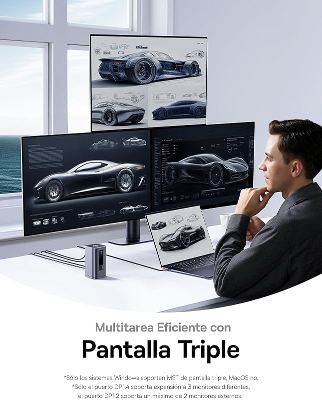 Spacemate 11 en 1 Docking Station con Adaptador 3 Monitores