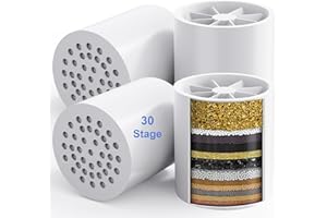 4 Pack 30 Stage Universal Shower Filter Replacement Cartridge - Balance in Filtration and Rejuvenation for Hard Water -VeoryF