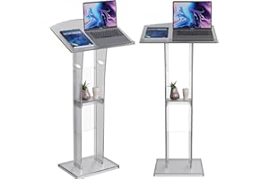 GUARDMATE Acrylic Podium Pulpit Stand | Modern Deisgn Portable Classroom Lectuern | Professional Use | Conference Church Spee
