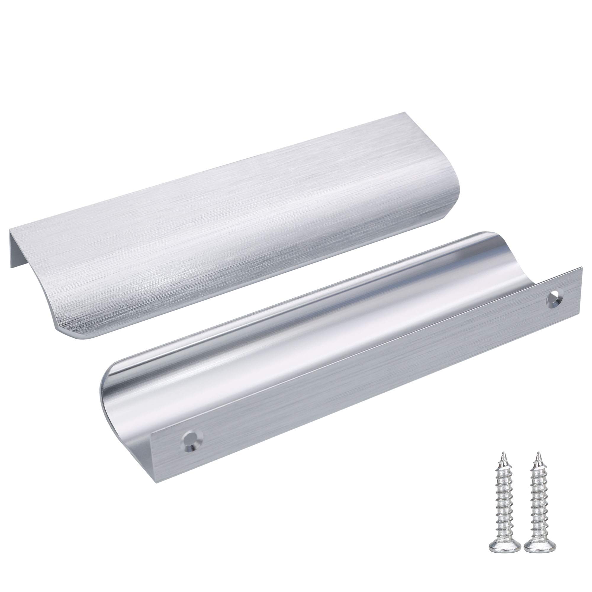 LONTAN 10 Pack Brushed Nickel Kitchen Cabinet Handles 128mm - Drawer, Cupboard, Door, Wardrobe, Invisible Handles - Aluminum Alloy