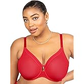 Curvy Couture Womens Sheer Unlined Underwire Plunge