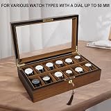 Uten 12 Slot Wooden Watch Box with Golden Lock and Key view 5