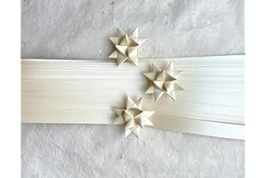 FROEBEL MINT Shimmer Metallic Paper Strips ~Weaving, Moravian Stars, German Stars, Froebel Stars (50 strips) (Champagne, 5/8 inch)