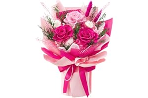 Flomoon Preserved Flowers Bouquet, Forever Flowers, Birthday Gifts for Women, Mother, Wife, Mothers Day Flowers for Mom (Hot Pink)